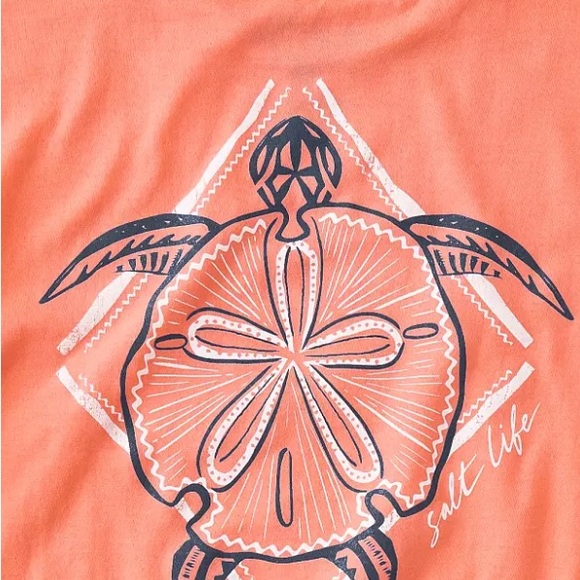 Salt Life Girl’s Coral Turtle Bay  Short-Sleeve T-Shirt NWT - Picture 3 of 5